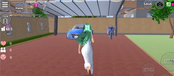 樱花校园模拟器绿色摩托车 1