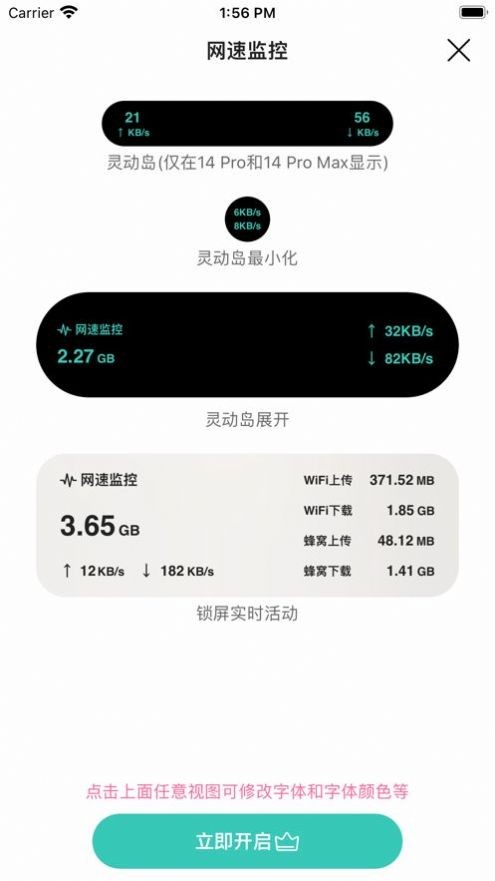 灵动岛网速 1