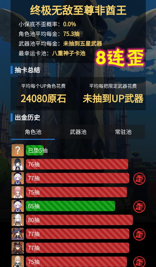 《原神》明光捕捉所需歪次数概览 2