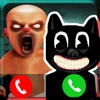 可怕的卡通猫和婴儿电话ios