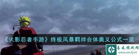 《火影忍者手游玩家必看!终极风暴羁绊合体奥义,哪些组合能创造奇迹?》 2